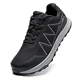 ziitop Men's Wide Toe Box Shoes Cushioned Trail Running Shoes Non Slip Mens Walking Sneakers for Wide Width Comfortable Athletic Tennis Shoes with Zero Drop Sole Black