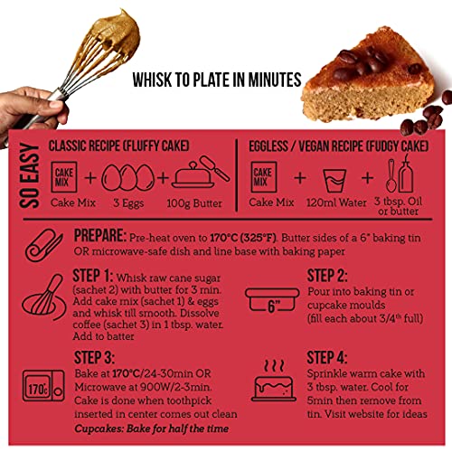 Image of Serapheena Espresso Coffee Cake Mix, 205g x 2 | Jowar and Sweet Potato Flour, Gluten Free, No Maida, Quick and Easy to Make | Pack of 2