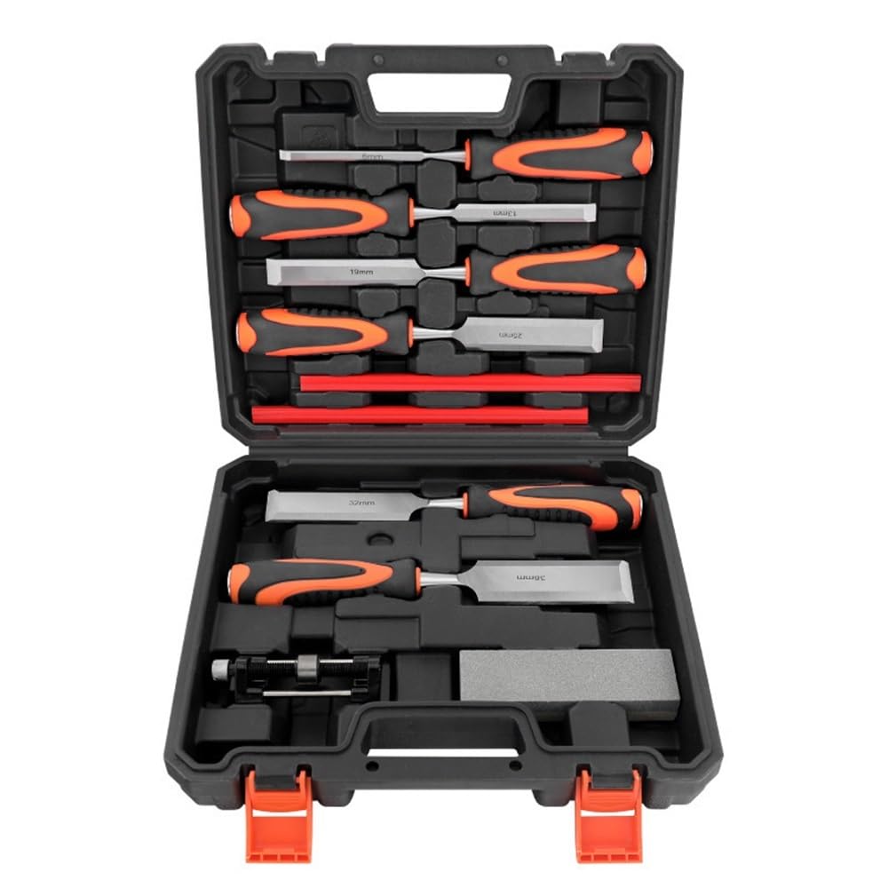 LZM-DIEWLEI Wood Chisel Set 10 Pieces Woodworking Chisels 6-38mm Firmer Chisel Set Woodworking Hand Tools Mortise Chisel Set