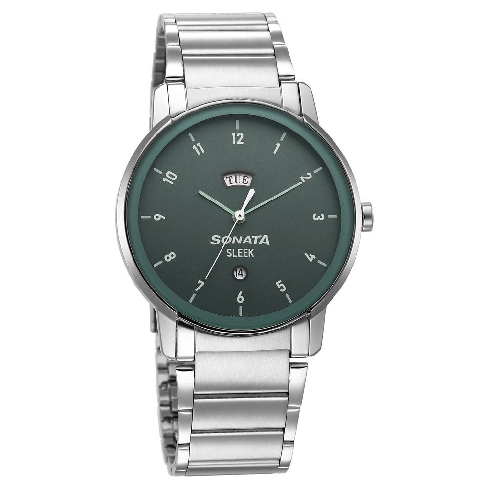 Sonata Sleek Green Dial Analog with Day and Date Watch for Men-7147SM02 (B0BS3NL55D) Amazon Price History, Amazon Price Tracker