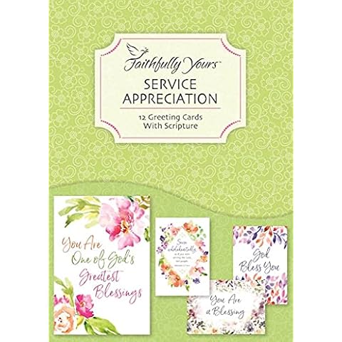 Faithfully Yours 54048 Service Appreciation Boxed Greeting Cards with Scripture Cover