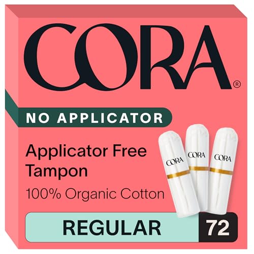 Image of Cora Organic Cotton Non-Applicator Tampons (72 Regular Non-Applicator Tampons)