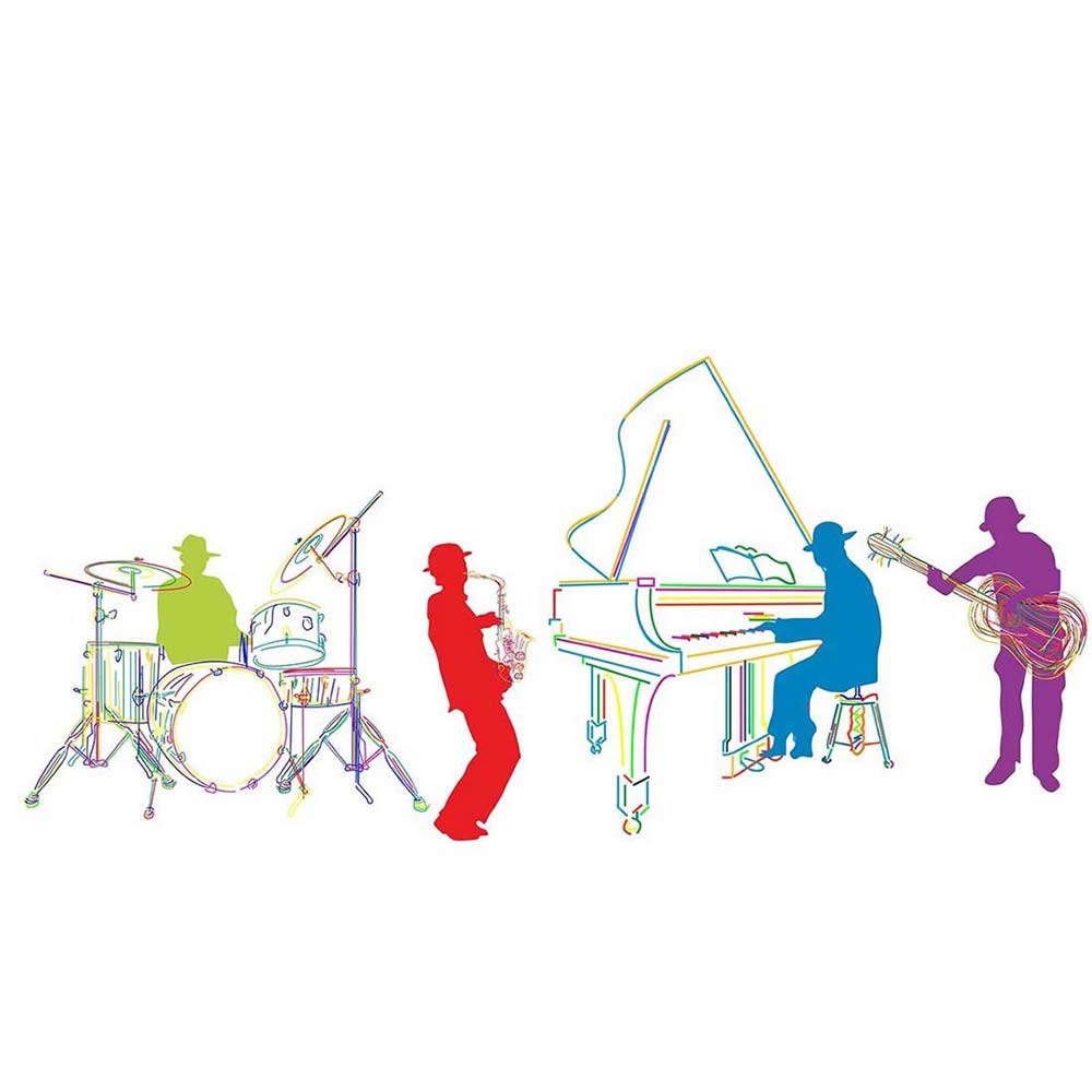 Wee Blue Coo Jazz Piano Blues Drums Saxophone Music Art Print Poster Wall Decor 12X16 Inch