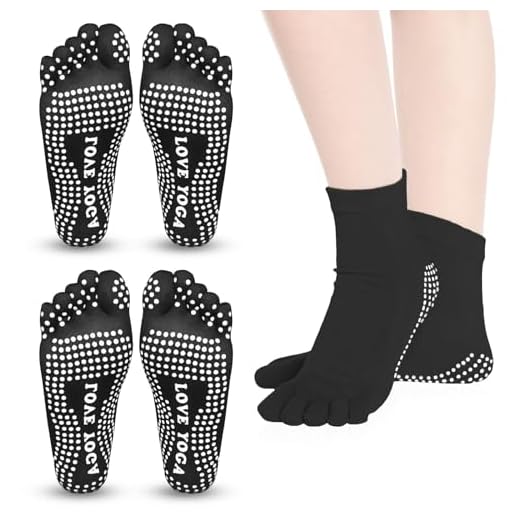 ZOCONE 2 Pares Calcetines Cinco Dedos Mujer Antideslizantes Calcetines Yoga Pilates con Dedos para Deportes Fitness Yoga(Negro)