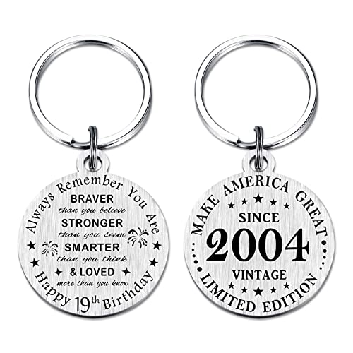 Sousyokyo 19Th Birthday Gifts For Teen Girls Boys 2004, 19 Year Old Birthday Keychain Gift For Women Her Men, Happy 19Th Birthday Present #TOP1