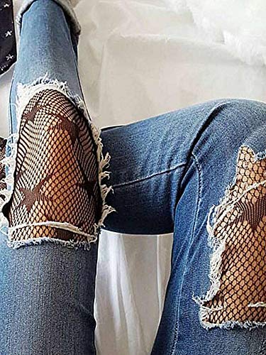 Fishnet Das Mulheres,Baugger Sexy Women Fishnet Pantyhose Estrelas Padrão Meias Meias Pentagram Body