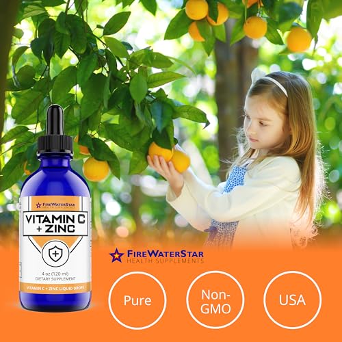 FWS Vitamin C with Zinc Liquid Drops, 4 oz, Liquid Vitamin C and Zinc Supplement, Non GMO Vitamin C Drops, Antioxidant Vitamin C Formula, Easy Dropper Delivery, Daily Vitamin C and Zinc Support - Thumbnail 3