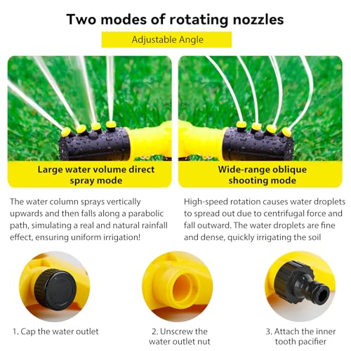 Adjustable 360° Rotation Garden Sprinkler, Adjustable Water Spray Range, Sprinklers For Lawns, Water Sprinkler for Garden, Lawn Sprinkler, for Garden Plants Watering Irrigation & Kids & Pets (1pc) - 6