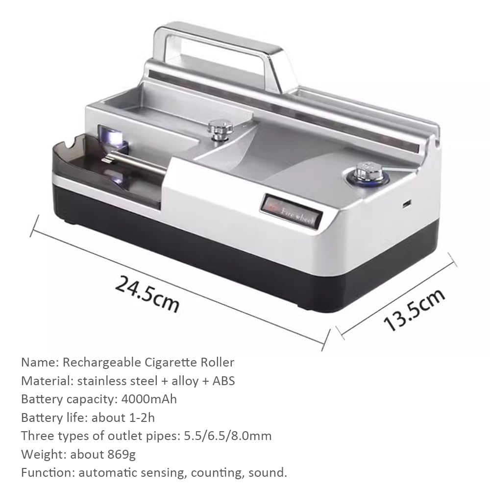 Máquina automática eléctrica del balanceo del Cigarrillo 8.0/6.5/5.5m m inducción y exhibición Digital Inyector portátil del Tabaco con el Sonido y la iluminación
