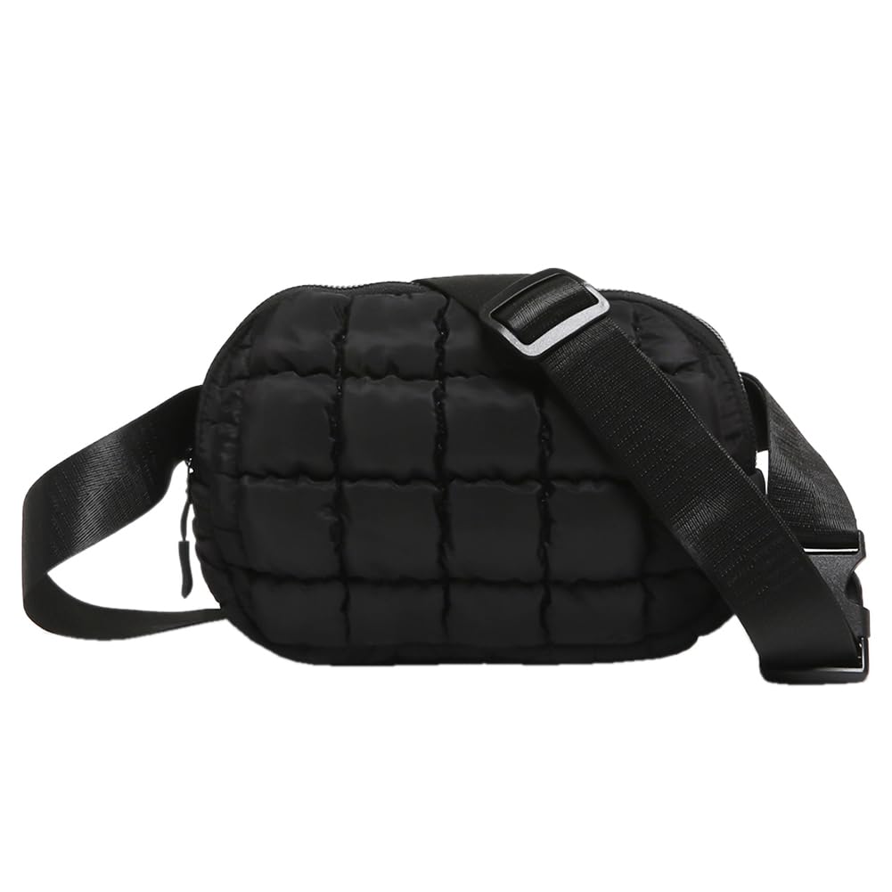 GETERUUV Quilted Fanny Packs for Women Puffer Belt Bag Puffy Padded Crossbody Chest Bag Fashion Cloud Waist Pack