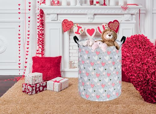 Image of Round Laundry Basket Storage Bins Nursery Hamper Gift Baskets for Home,Office,Home Decor