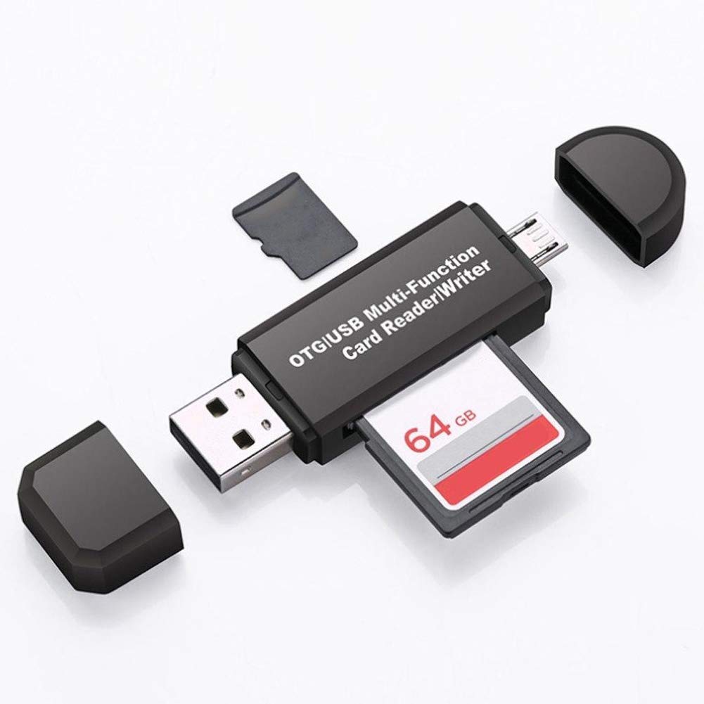 compatible with HP OTG USB Card Reader, 2-in-1 SD (BLACK)