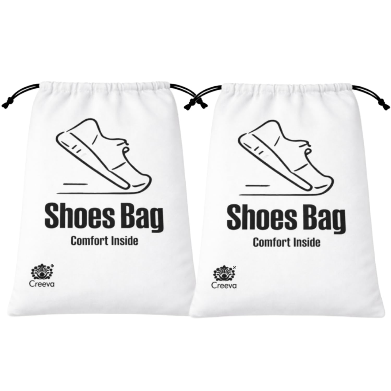 Travelmate Unisex Shoe Organizer Bag | Footwear Storage for Travel & Closet | 30 x 40 cm | Pack of 2 | White-image-19
