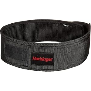 Harbinger 2433 4-Inch Firm Fit Nylon 3-Inch Strap Belt, Large (Black)
