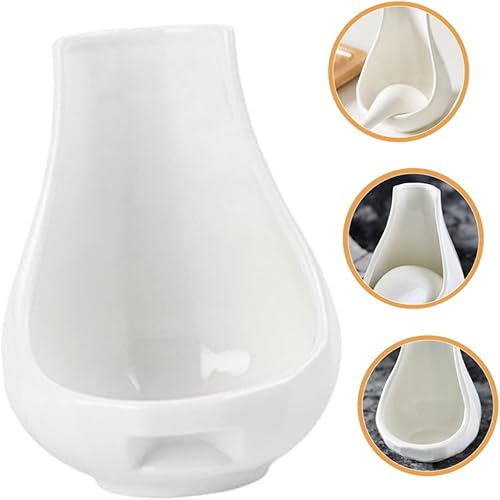 Miniatura 9 de BESTonZON Soporte de cuchara de cerámica a granel para cucharón de café, soporte para palillos, cucharas de sopa, utensilios de cerámica para el