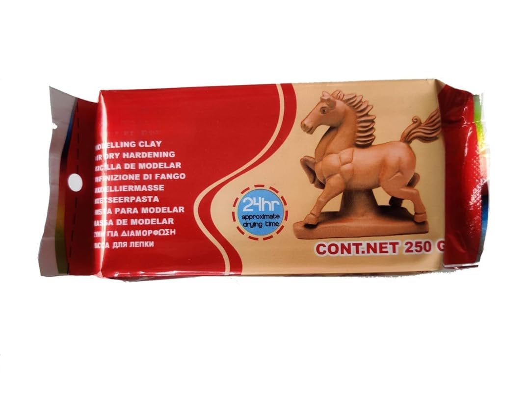 ARTISTERY Dozen Natural Air-Dry Clay,Terracotta Brown, All-Purpose Modeling Clay Set for Modelling and Sculpting, Air Dry Clay for Art and Craft, Gift for Artists, Students, Children 250g-image-2