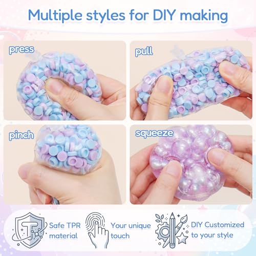 Kit para hacer bolas antiestrés DIY con limo y arcilla moldeable TPR 4