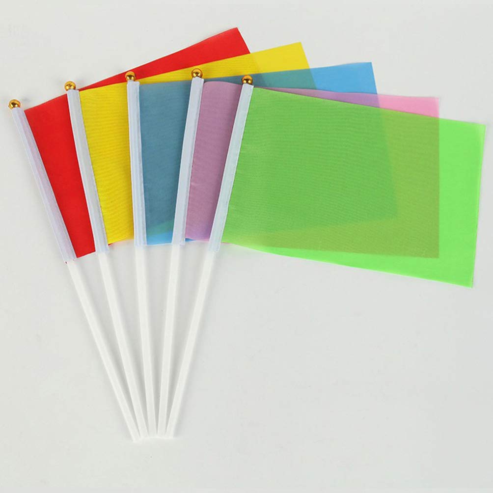 Holibanna Mini Drapeaux Carrés 5.51X8.27 Pouces Couleur Unie Polyester Léger Lot De 50 Pour Décoration De Fête Extérieure Agitant À La Main