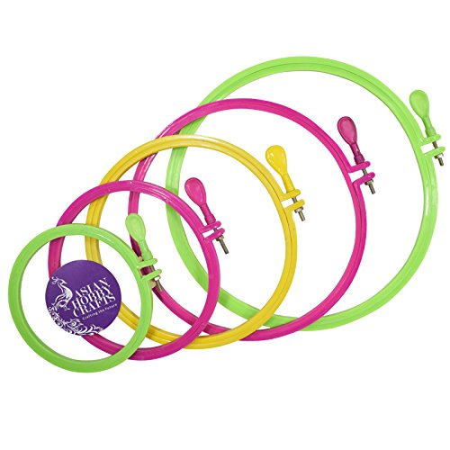 Image of Asian Hobby Crafts Plastic Embroidery Hoop Ring Frame, Set of 5pcs