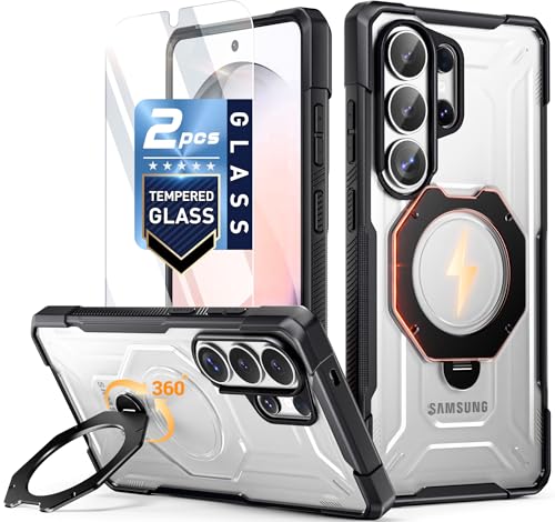 Coque Samsung S26 Ultra MagSafe anti-chute avec 2 verres trempés et anneau 360