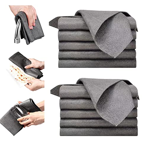 Verdicktes magisches Reinigungstuch, Mikrofaser, streifenfreies Wundertuch, wiederverwendbares Glas-Mikrofaser-Reinigungstuch, Allzweck-Mikrofaser-Handtücher für Glas, Autos (20,1 x 30 cm, 10 Stück) Cover