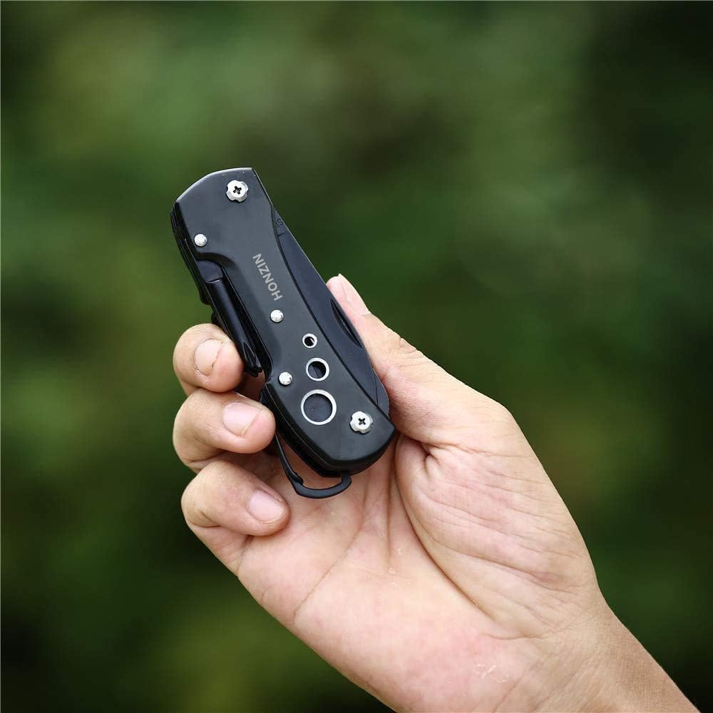 HONZIN Multitool Knife Camping 15 in 1 Multi Purpose Pocket Tool Antirust Black Oxide Swiss Style Pocket Knife for Survival Fishing Car Travel - Image 3