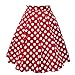 Jupe PlisséE Vintage pour Femme Jupe à Pois ImpriméE A-Line Jupes Mi-Longues