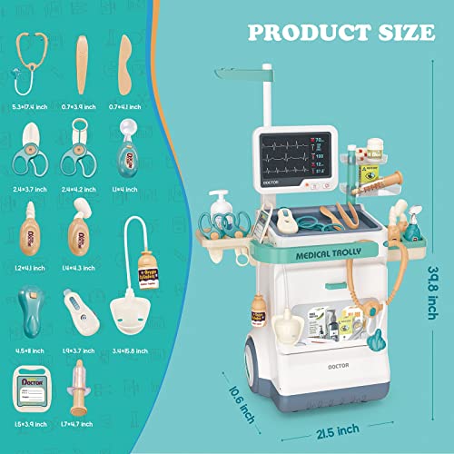 Doctor Kit for Kids，Pretend Medical Station Toy Set，Toy Medical Kit for Kids，24 Pcs Deluxe Pretend Play Medical Kit Toy，Doctor Play Set for Kids，Role Play Gift for Toddlers. (660-90) - Thumbnail 4
