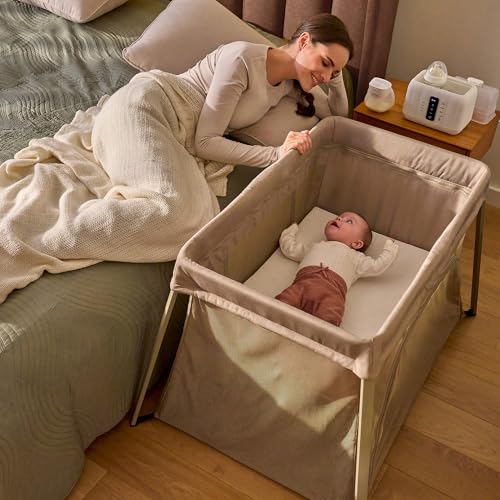 Lionelo Alice 3-in-1 Reisebett Laufgitter von 0 bis 15 kg Schaumstoffmatratze, 2 Höhenstufen, faltbar, klein, leicht, Seiteneinstieg, Reisetasche
