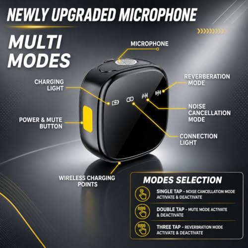Image of Wireless Lavalier Microphone with Charging Case, Lightning & Type-C Receiver, AI Noise Cancellation, Clip-On Mic for Vlogging, Streaming & Recording