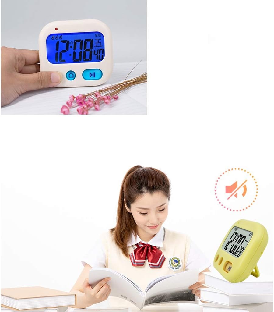Dormitory Small Alarm Clock Student High School Bedroom Clocks Bedside Mini with Vibration Children Boy(E)