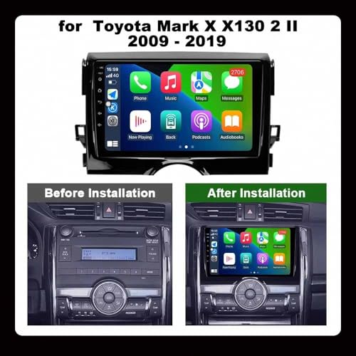 Evita atascos con el navegador GPS para Toyota Mark X X130 de 4 núcleos 2