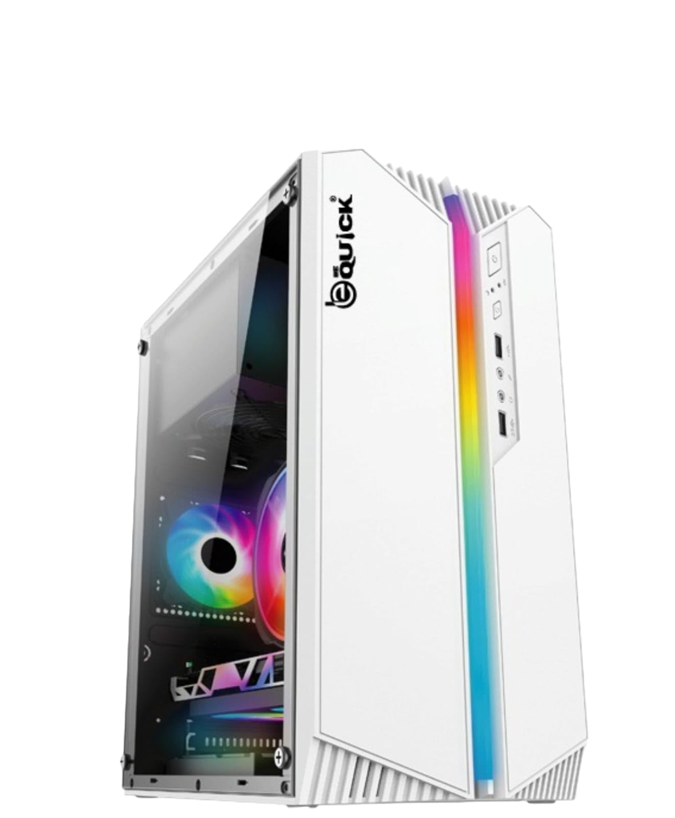 Bequick White Walker Gaming Cabinet with one 3.o USB with Side Tempered Glass with Front RGB led Without Any Fan (B0D7S4K9TB) Amazon Price History, Amazon Price Tracker