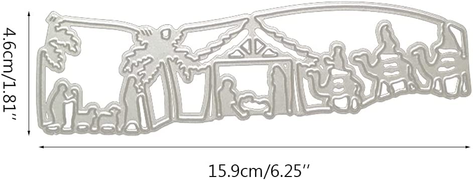 Nativity Cutting Dies for Card Making,Desert Cutting Dies Cut Stencils for DIY Scrapbooking Photo Album Decorative Embossing Paper Dies for Card Making Templated+Cute Brooch Pin - Image 2
