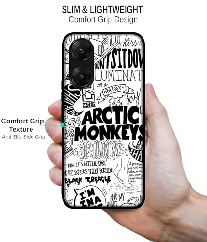Image of Arctic Monkeys Pattern Design Premium 2D Printed Metal Back Case Cover for Vivo V29E 5G, Multicolor