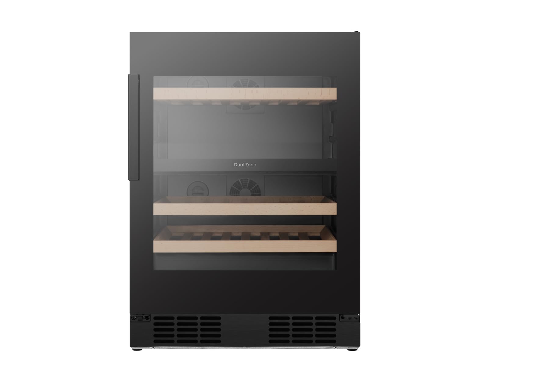 Hisense RW3N122GSLF Weintemperierschrank/Freistehend/EEK F/46 Flaschen Kapazität/WIFI/Anti UV-Glasfront/DualZone/Multi Air Flow/Buchholzablagen/Soft Close Einlegeböden/HxBxT: 81,9x59,5x57,5cm/Schwarz