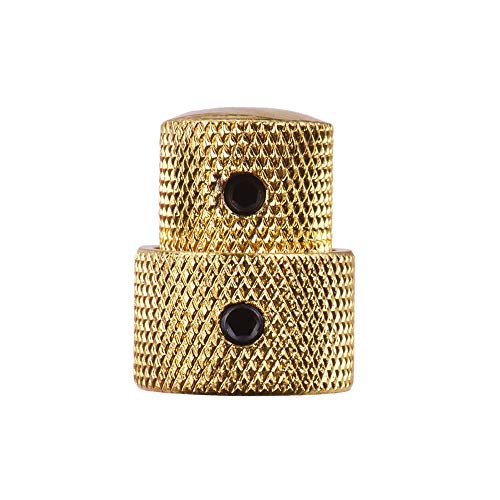 Volume Tone Control Knobs Dual Layer Replacement for Electric Guitar Bass Gold Stacked Knobs Upgraded Hardware Guitar Parts
