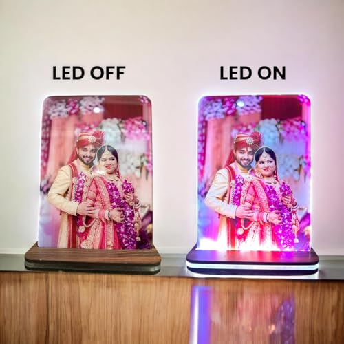 Image of LED Photo Frame Night Lamp, Customizable Picture Display, Perfect for Birthday, Anniversary, Wedding Gift (acrylic)