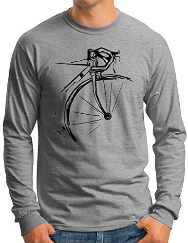 T-shirt de cyclisme manches longues OM3 vintage pour balades d'automne