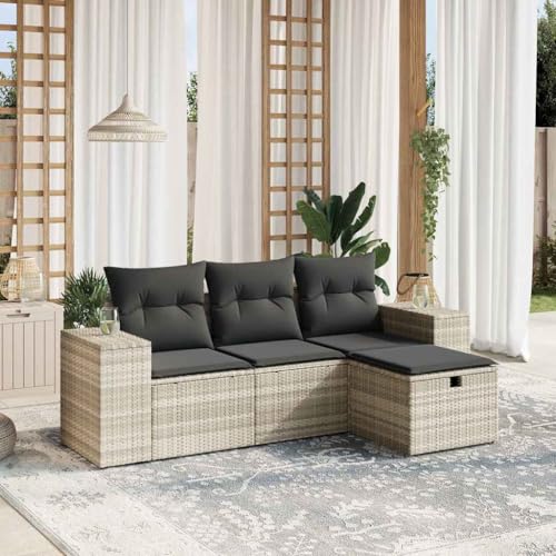 Canapé de jardin résistant aux UV gris clair pour éviter la décoloration - 2