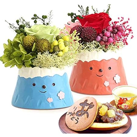 Amazon 誕生日 の プレゼント 人気商品 花 おいもや どら焼き お菓子 花とスイーツ お祝いギフト プリザーブドフラワー アレンジメント 富士山 赤 青 プリザーブドフラワー オンライン通販