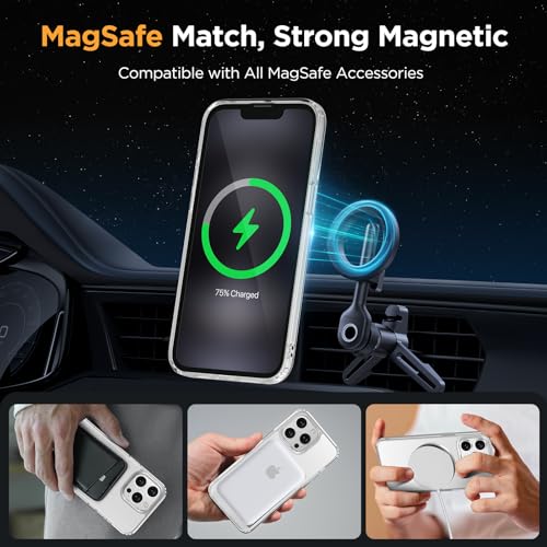 Image of Miracase Magnetic for iPhone 12 /12 Pro Case (Compatible with MagSafe) Military-Grade Protection, Shockproof, Anti-Fingerprint Translucent Matte Phone Cover for iPhone 12 /12 Pro Case 6.1 inch, Clear