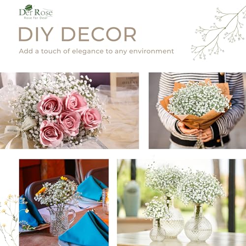 Der Rose 12Pcs Babys Breath Artificial Flowers White Fake Babies Breath Gypsophila Bulk Real Touch Faux Baby's Breath Flowers DIY for Wedding Centerpieces Floral Arrangements Home  image 2
