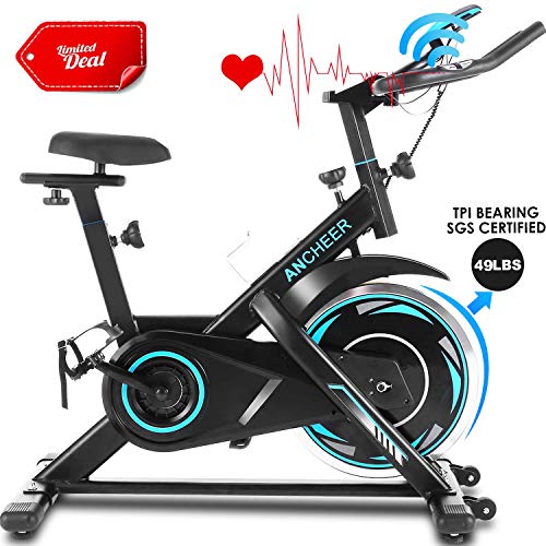 ANCHEER 49Lbs Exercise Bike Stationary, 330 Lbs Weight Capacity - Cycling Bike Heart Rate Monitor & Tablet Holder and LCD Monitor for Home Workout - Home Fitness Guru ANCHEER 49Lbs Exercise Bike Stationary, 330 Lbs Weight Capacity - Cycling Bike Heart Rate Monitor & Tablet Holder and LCD Monitor for Home Workout - Image 8