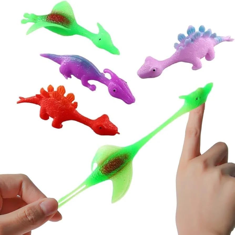 agc stretchy dinosaur toys for kids colorful rubber throw dinosaur figures set stretchable dinosaur toy pack finger puppets party favors return gifts fun sensory toys for boys & girls (pack of 1)