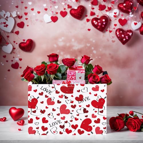 Image of Valentine's Day Basket Gift for Empty Cute Heart Large Storage Bin for Kid and Baby Room Decor (Love Arrow Heart)