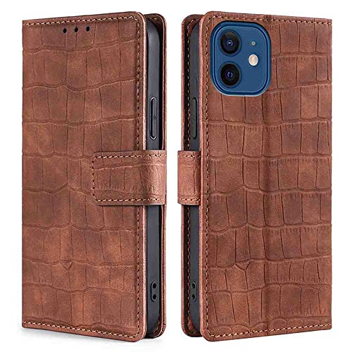 Étui pour Ulefone Note 9P portable marron, coque portefeuille fine 3 cartes