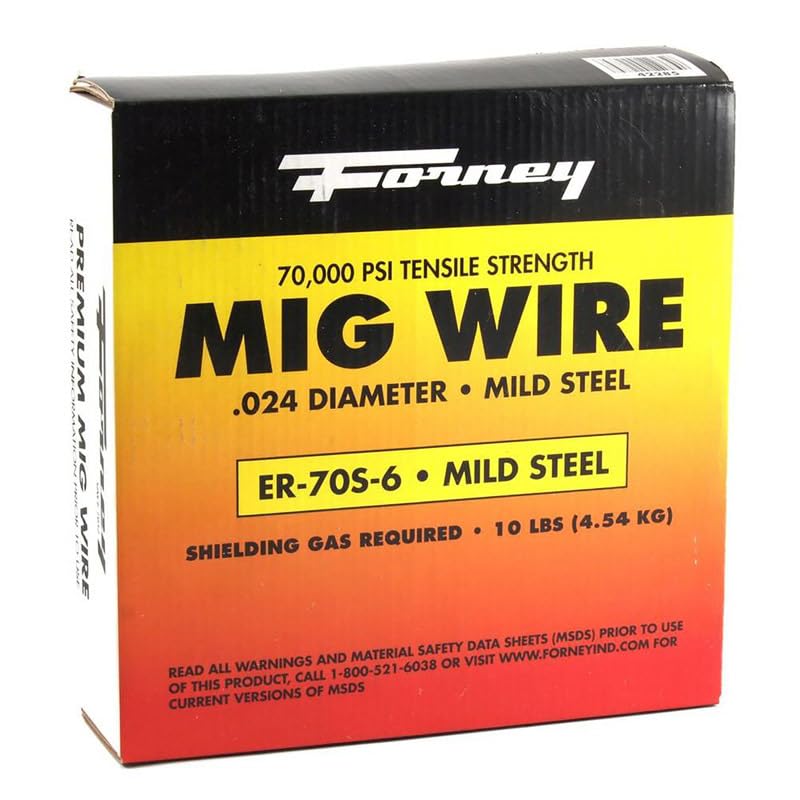 Forney ER70S-6 0.024 in. Mild Steel MIG Welding Wire 70000 psi 10 lb.