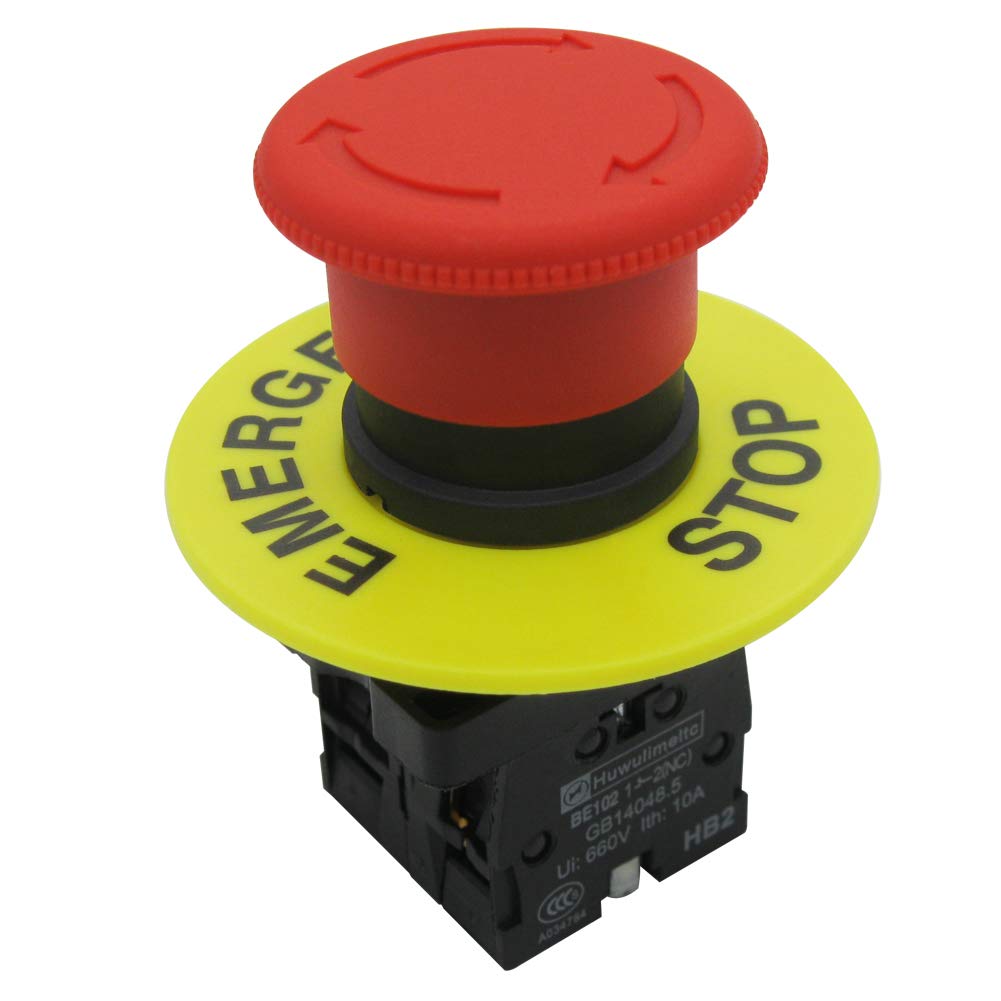 mxuteuk 22mm Red Mushroom Switch Station Box AC 660V 10A 2NC Red Mushroom Emergency Stop Switch Push Button Estop Switch Station Box,1 Years Warranty HB2-ES544-BOX-W - Image 4