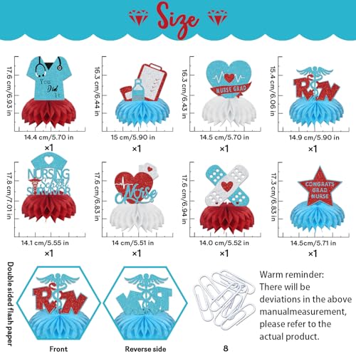 8 Pcs Nurse Graduation Honeycomb Centerpieces Nurse Graduation Party Decorations Nursing School Graduation Decorations Nurse Party Decorations by WFKLDF - Used condition - Image 2